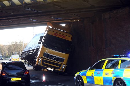 Lorry strikes bridge in Wootton Bassett Road, Swindon